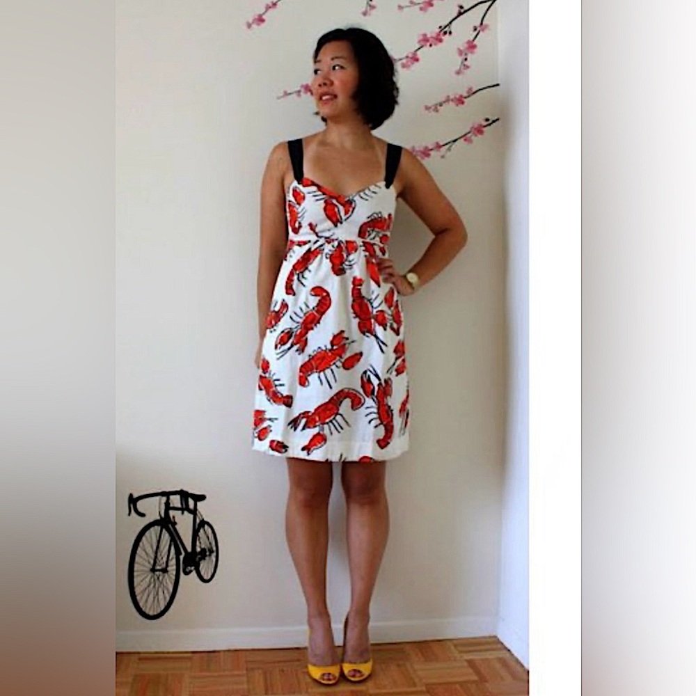 Anthropologie - Edme’ & Esyllte Salty Seas Lobster Print Cotton Dress - Size 4